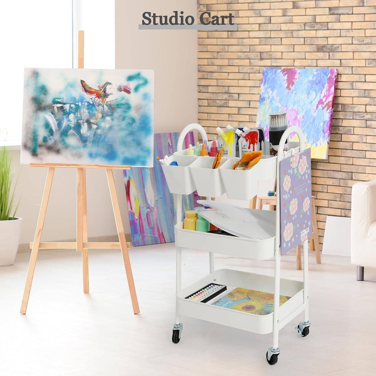 Carro rodante de 3 niveles Danpinera metálico blanco