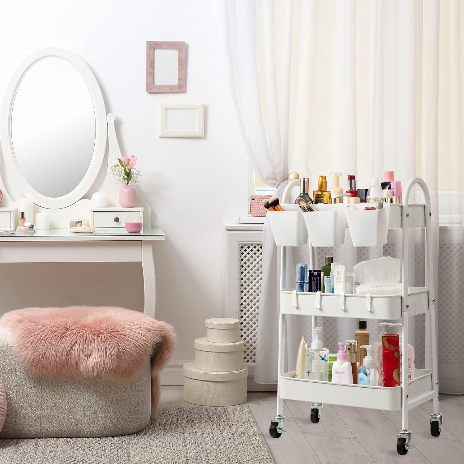 Carro rodante de 3 niveles Danpinera metálico blanco