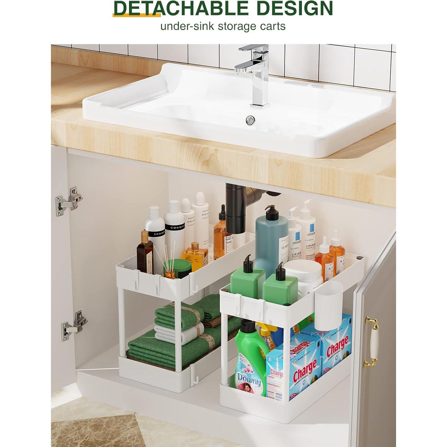 Carro de Almacenamiento Deslizante LEHOM 4 Niveles Blanco