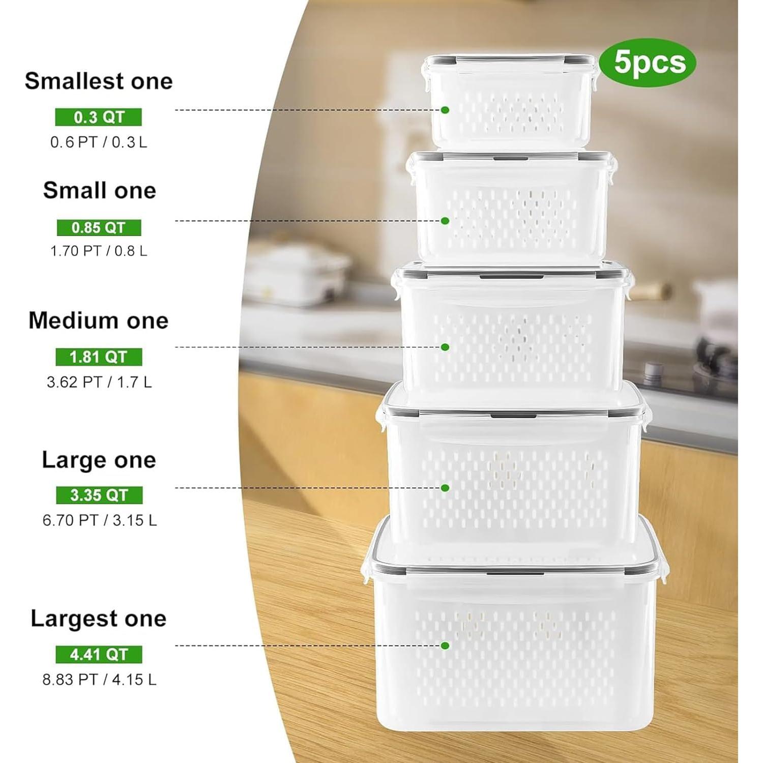 6 Contenedores de Almacenamiento Freshmage 300ml-6200ml