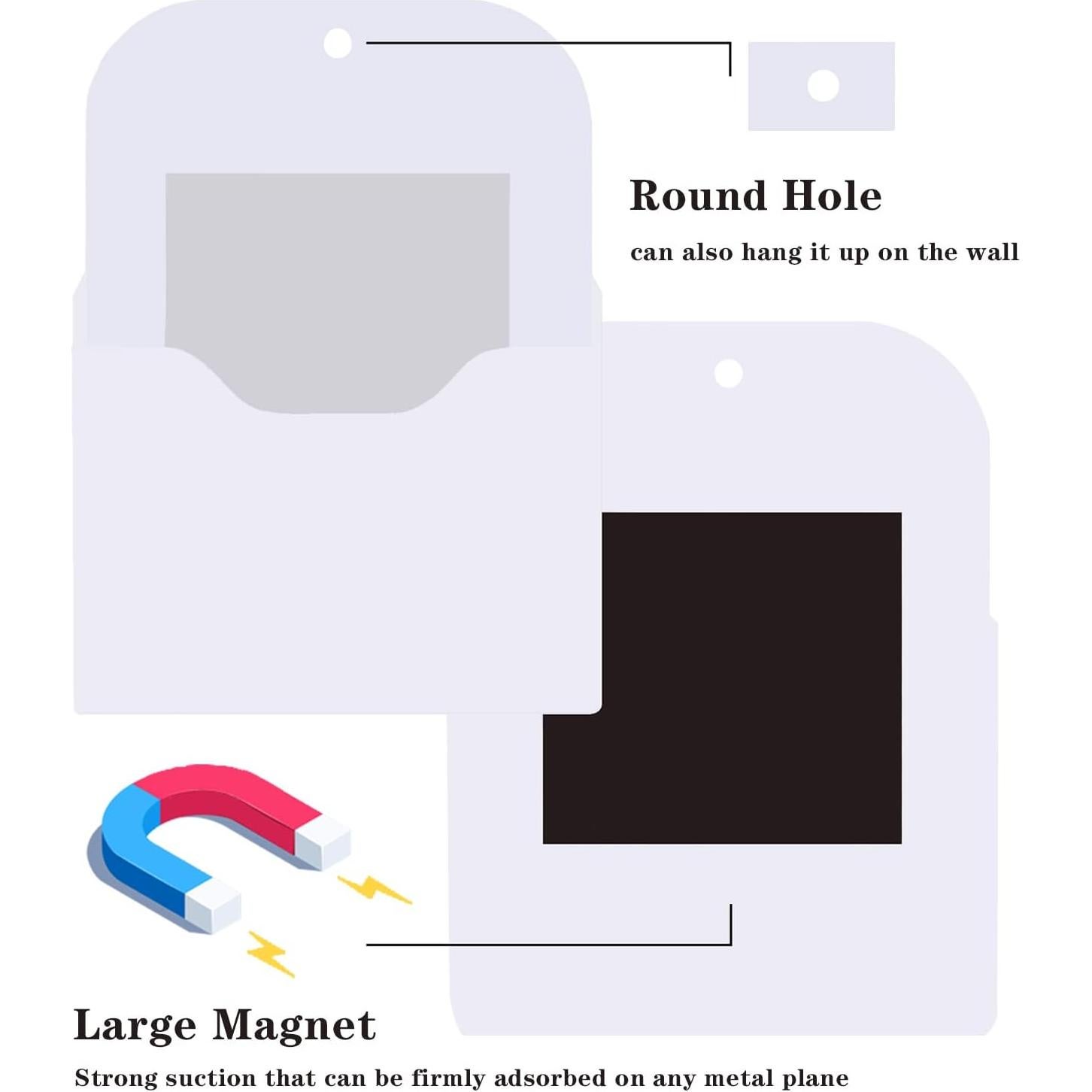 Soporte Magnético de Pared COMFYROOM - 6 Piezas Blanco