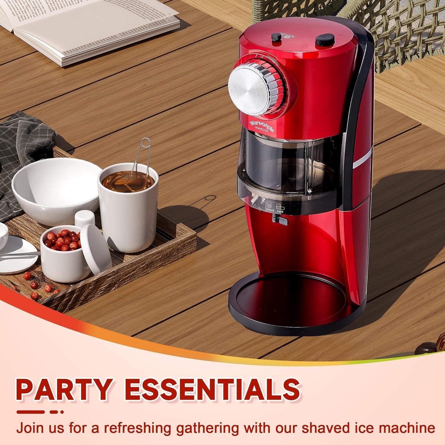 Máquina de Hielo Raspado Wanvoapls Rojo 2 Moldes Reutilizables