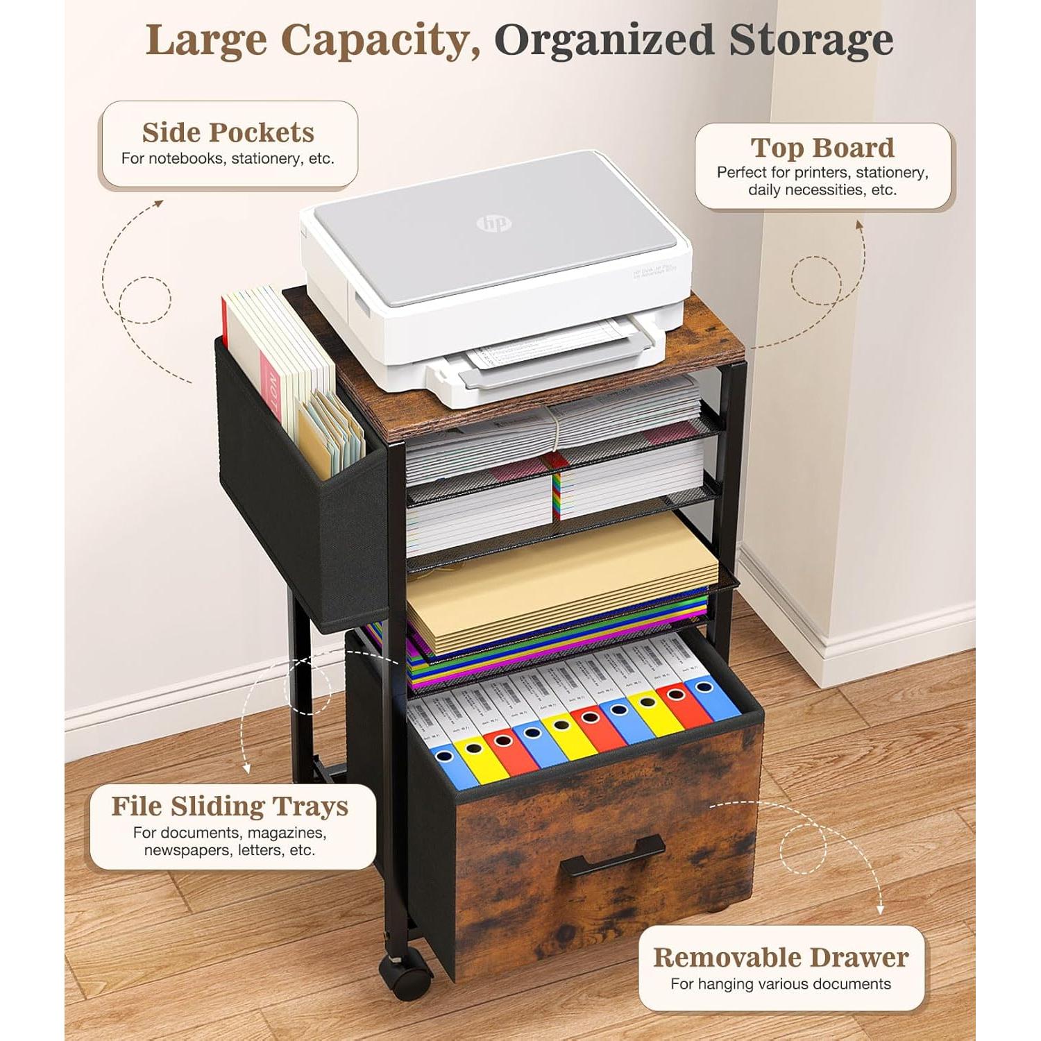 Carro de Archivos MoKo 5 Niveles con Ruedas y Cajón A4