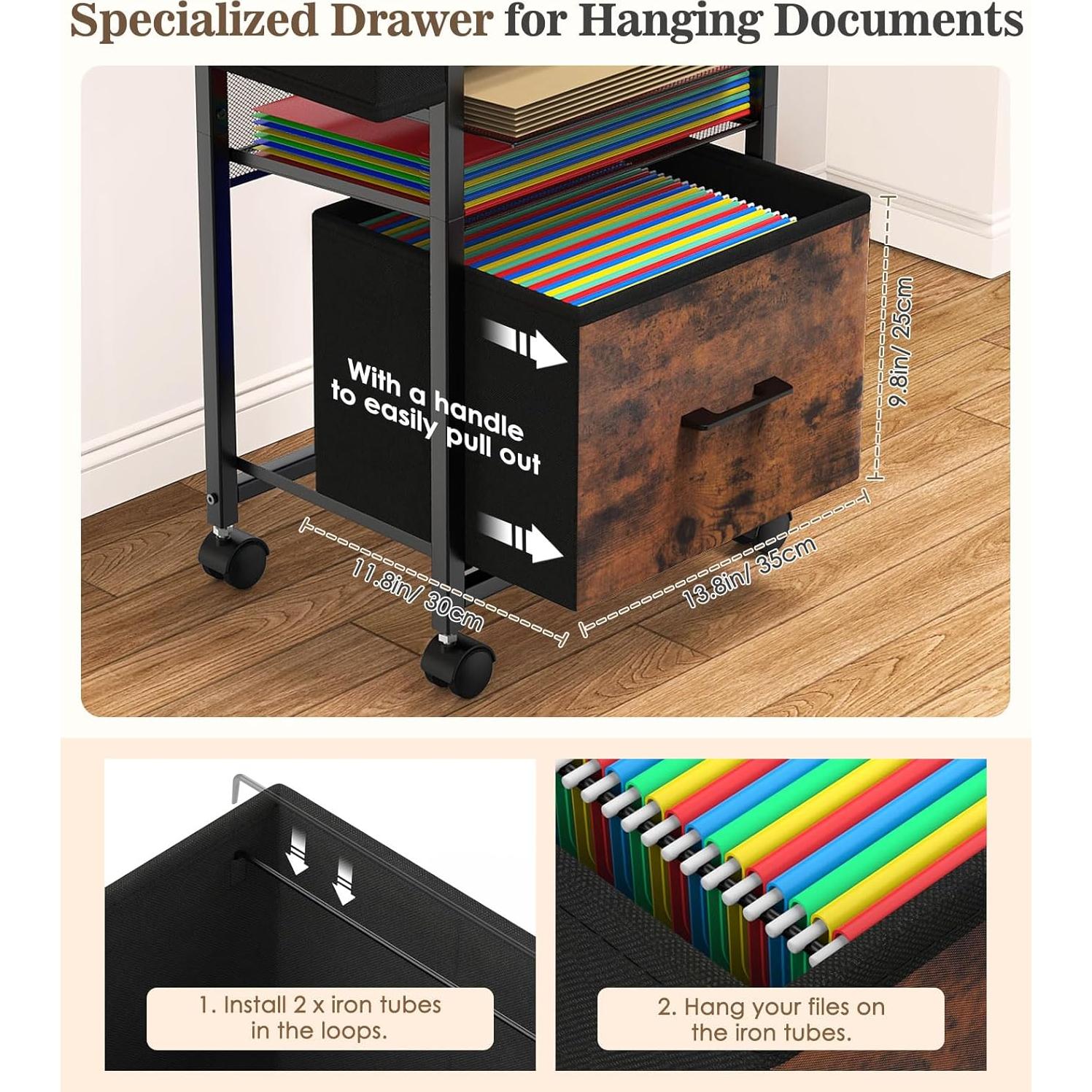 Carro de Archivos MoKo 5 Niveles con Ruedas y Cajón A4