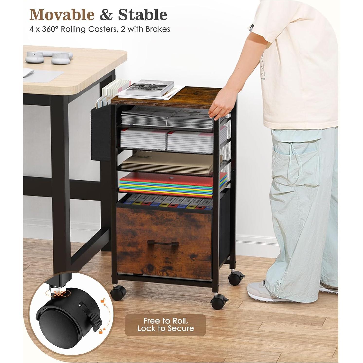 Carro de Archivos MoKo 5 Niveles con Ruedas y Cajón A4