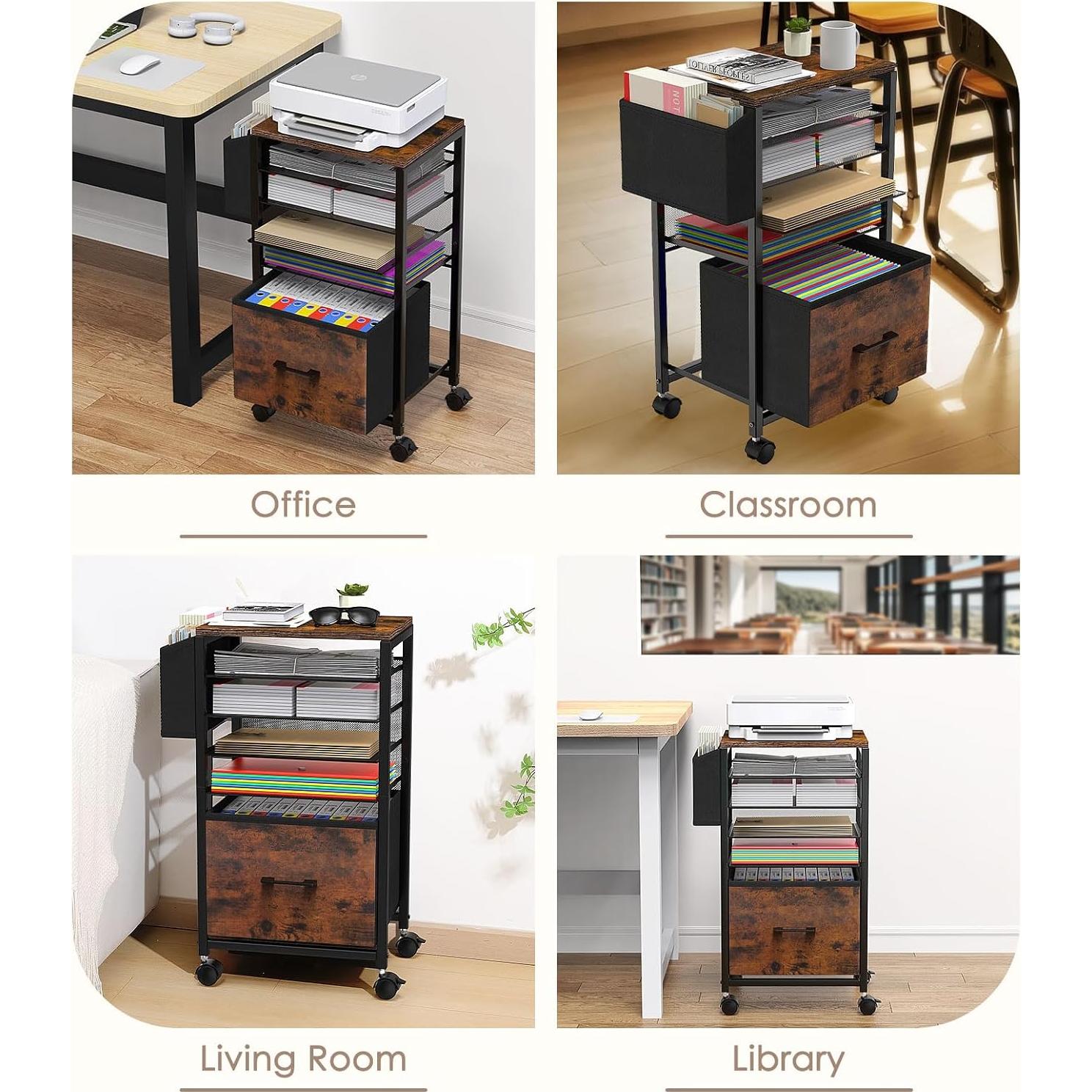 Carro de Archivos MoKo 5 Niveles con Ruedas y Cajón A4