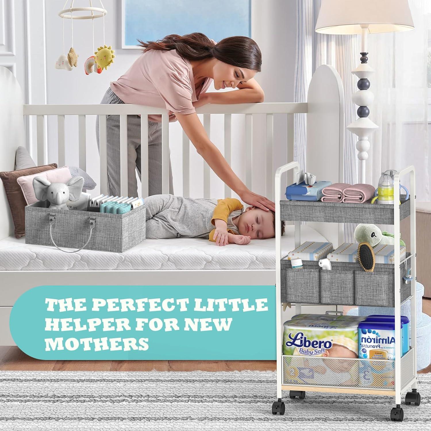 Caddy de Pañales LIDTOP Blanco 3 Niveles Desmontable