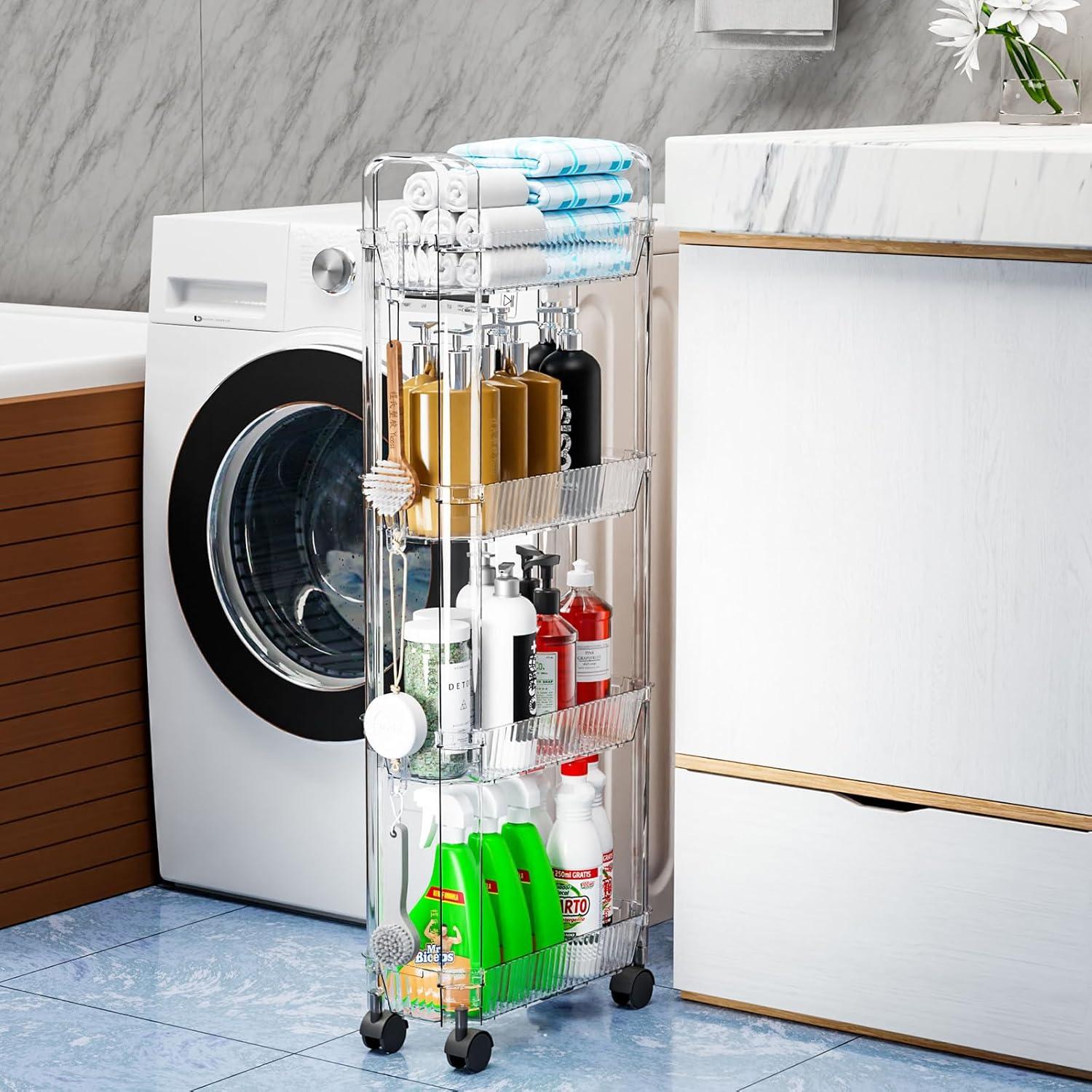 Carrito de Almacenamiento Yieach 4 Niveles Transparente