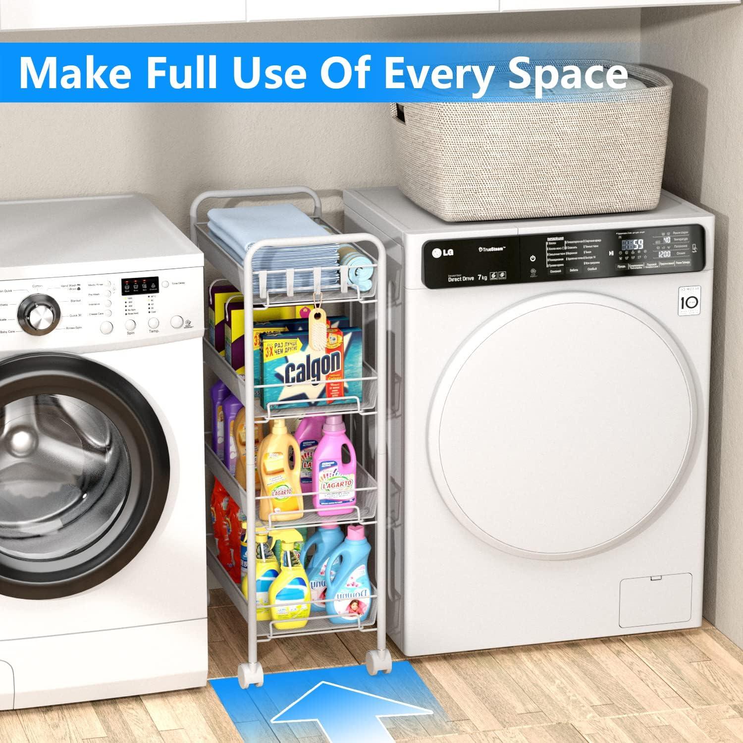 Carro Rodante de Malla 4 Niveles OVICAR Blanco Metal