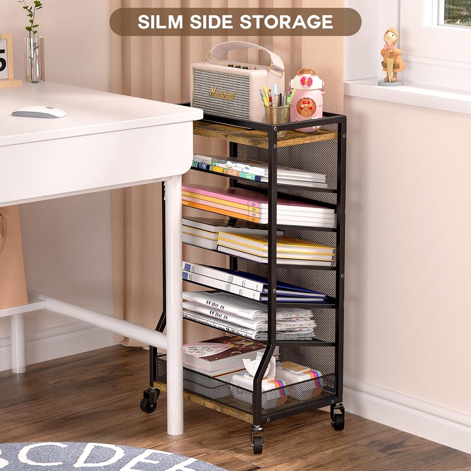 Carro de Archivo Rodante ThreeHio 7 Niveles Marrón