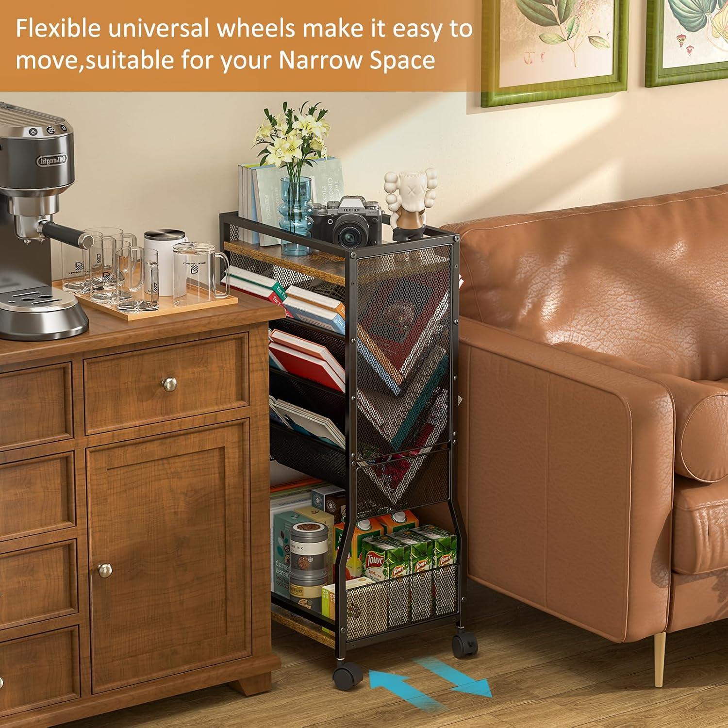 Carro de Libros Rodante DAOUTIME 8 Niveles 18.14 kg