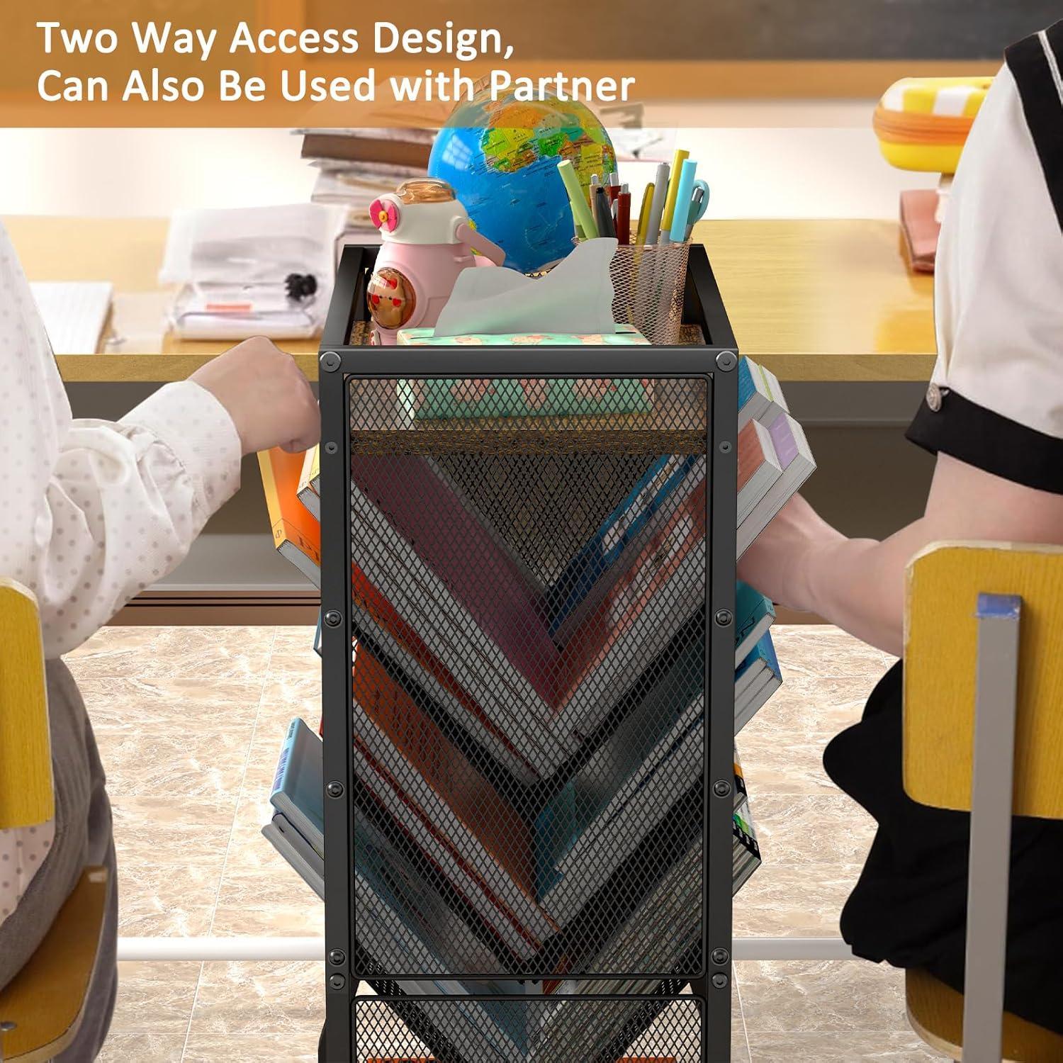 Carro de Libros Rodante DAOUTIME 8 Niveles 18.14 kg