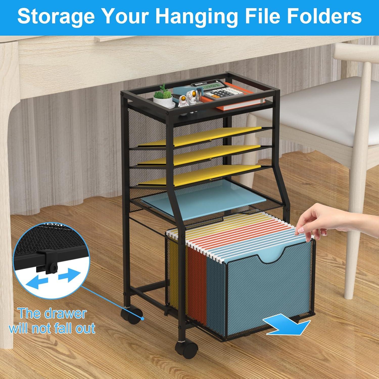 Carro de Archivos Rodante BOHDK 6 Niveles Negro 4.67 kg