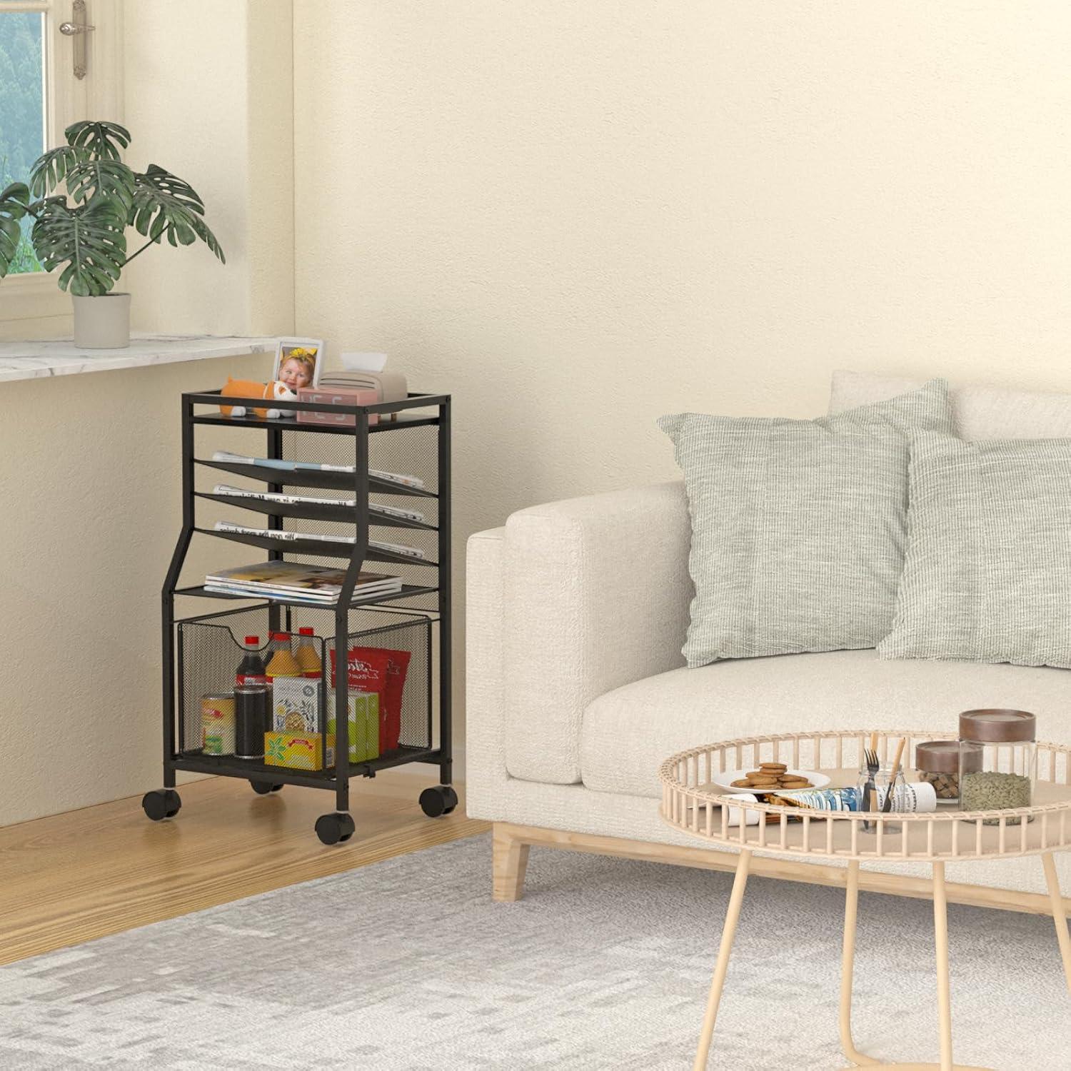 Carro de Archivos Rodante BOHDK 6 Niveles Negro 4.67 kg