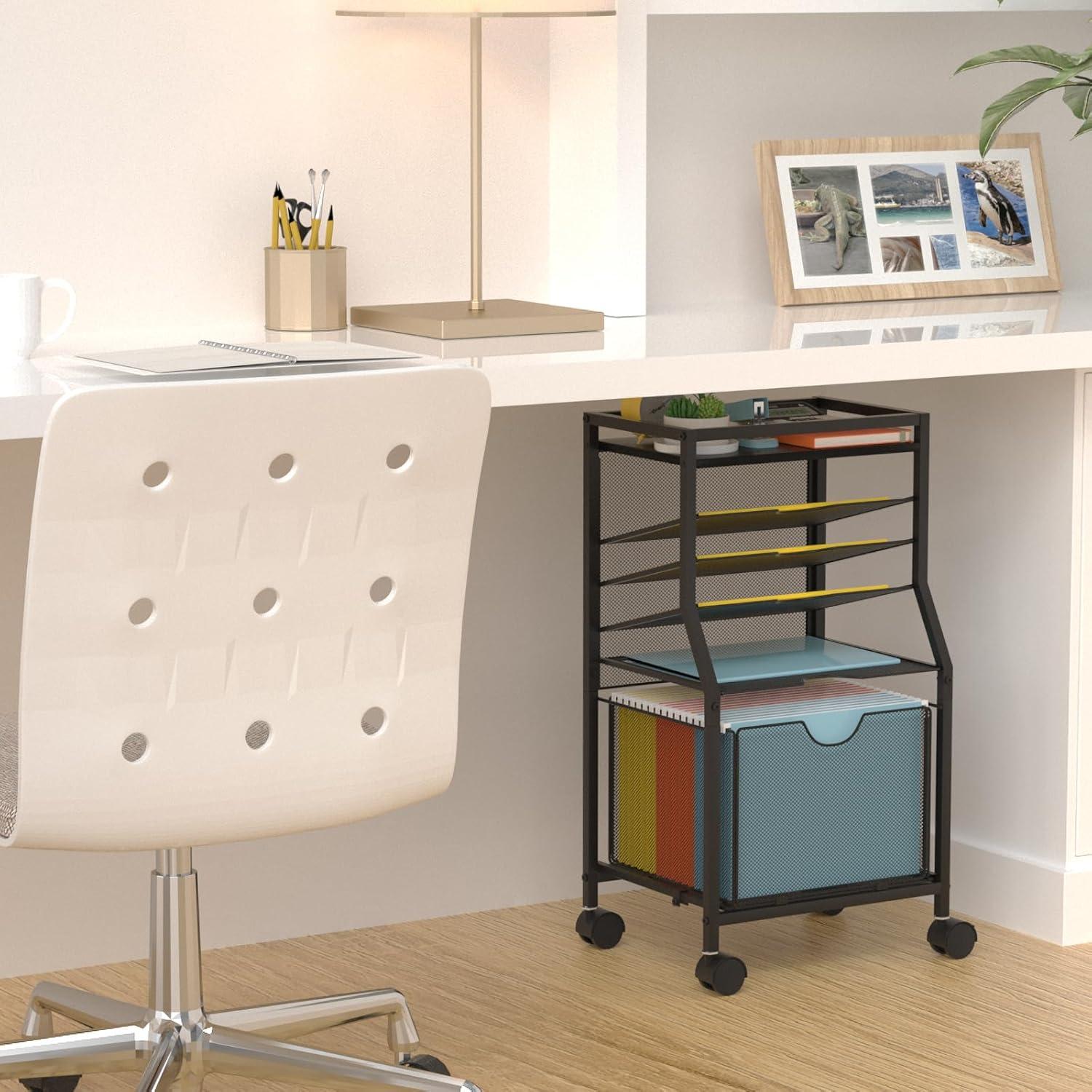 Carro de Archivos Rodante BOHDK 6 Niveles Negro 4.67 kg