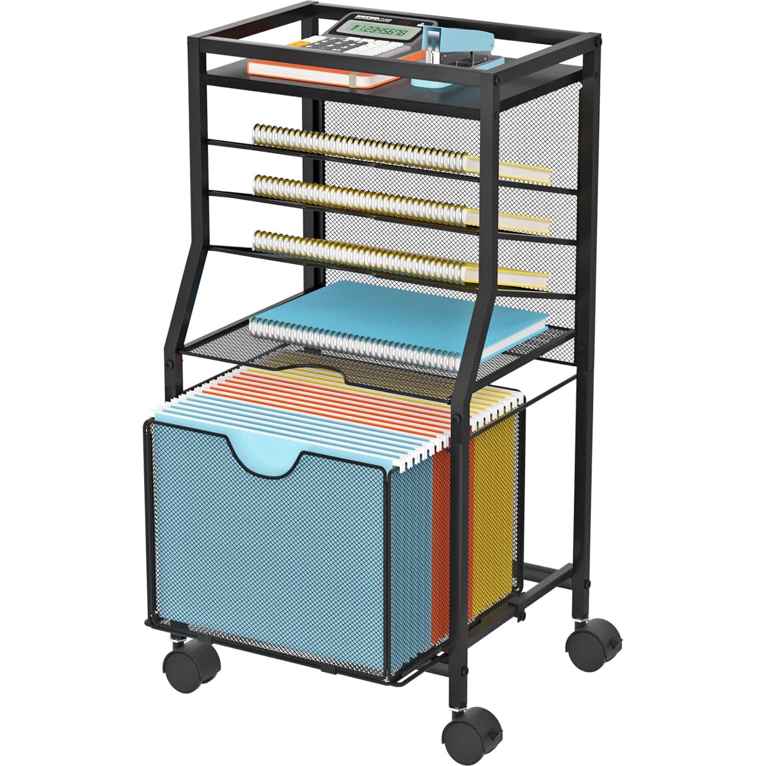 Carro de Archivos Rodante BOHDK 6 Niveles Negro 4.67 kg