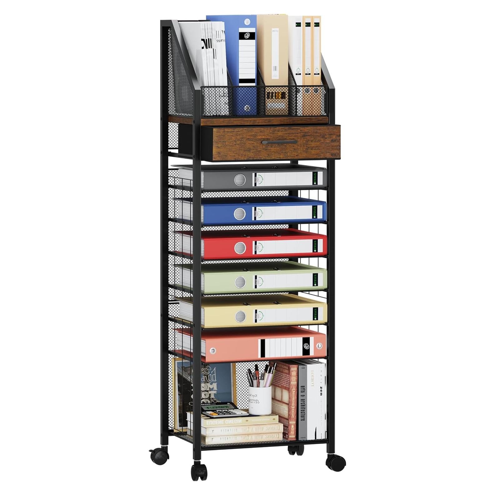 Carro de Archivos Rodante SWTYMIKI 9 Niveles Espresso