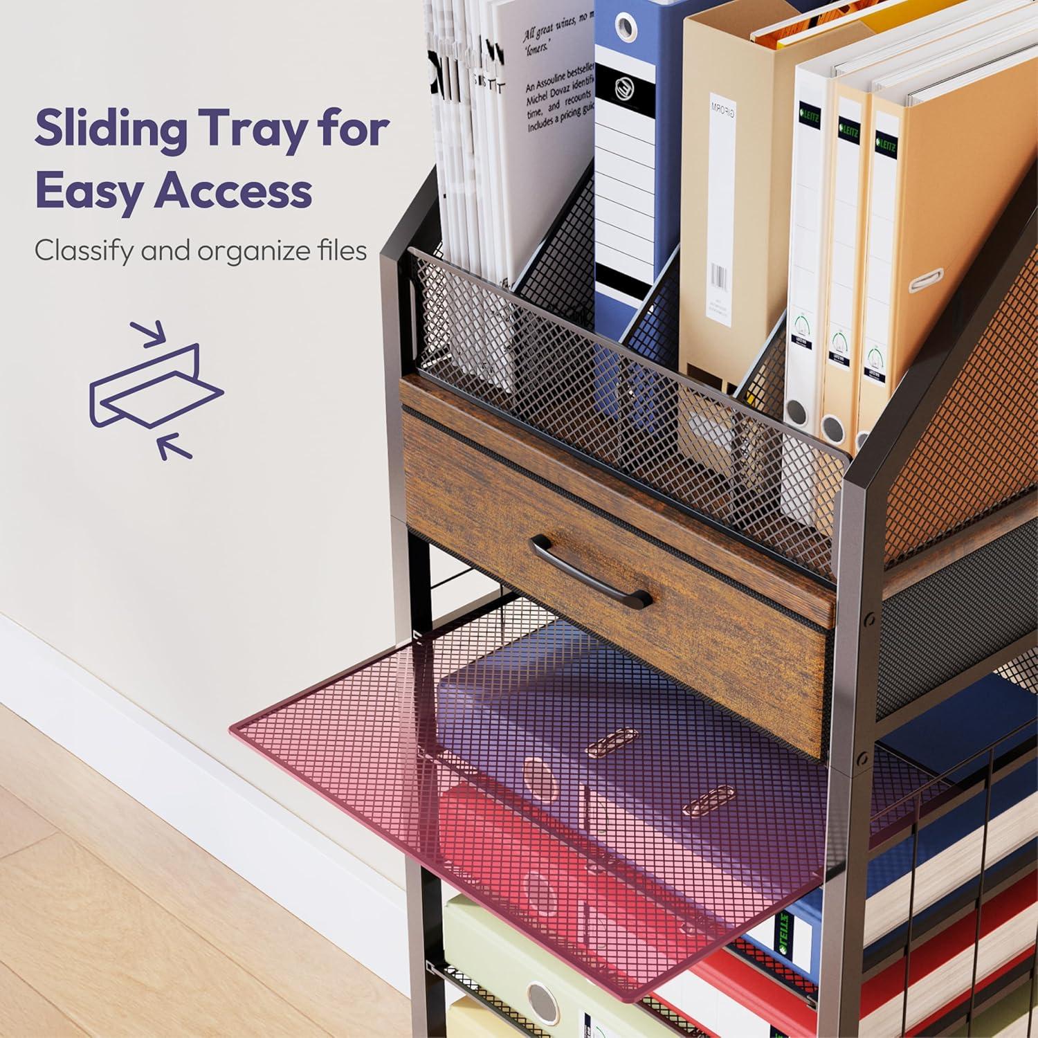 Carro de Archivos Rodante SWTYMIKI 9 Niveles Espresso