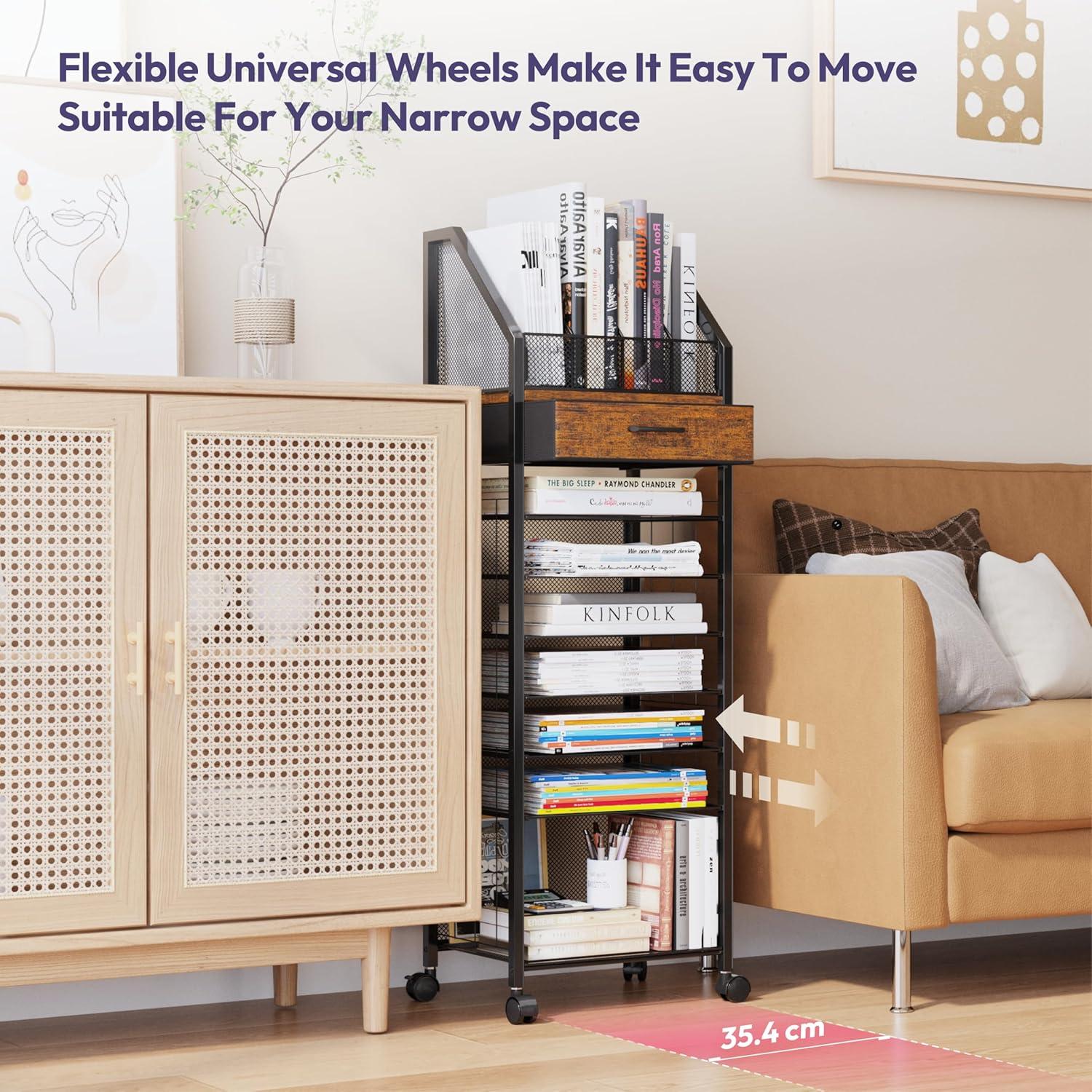 Carro de Archivos Rodante SWTYMIKI 9 Niveles Espresso