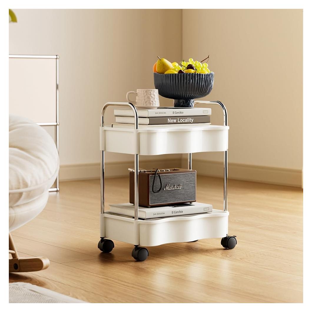 Carro de Almacenamiento 2 Niveles Betoveren Blanco