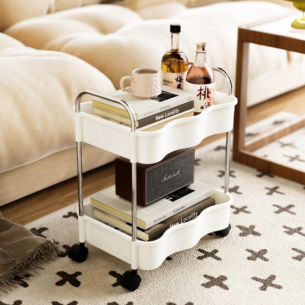 Carro de Almacenamiento 2 Niveles Betoveren Blanco