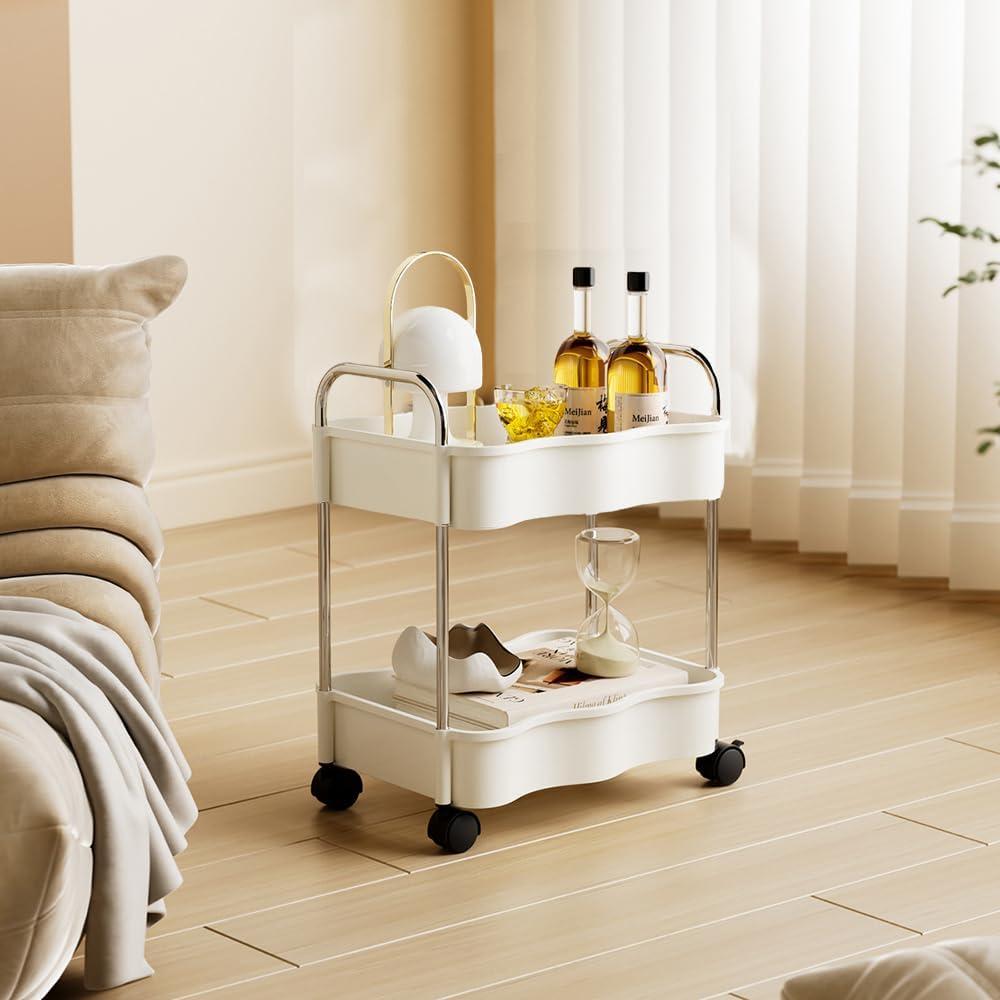 Carro de Almacenamiento 2 Niveles Betoveren Blanco