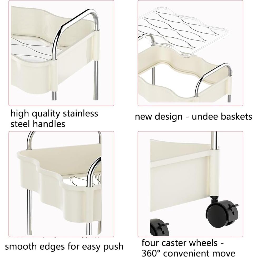 Carro de Almacenamiento 2 Niveles Betoveren Blanco