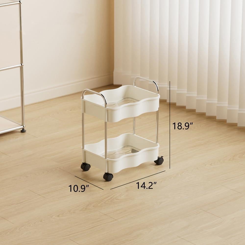 Carro de Almacenamiento 2 Niveles Betoveren Blanco