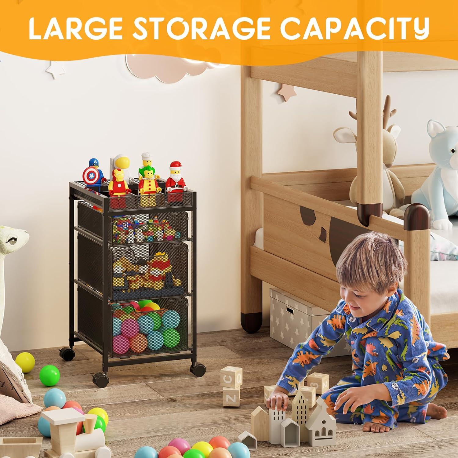 Carro de Utilidad Rodante Hayexiha 3 Cajones Negro