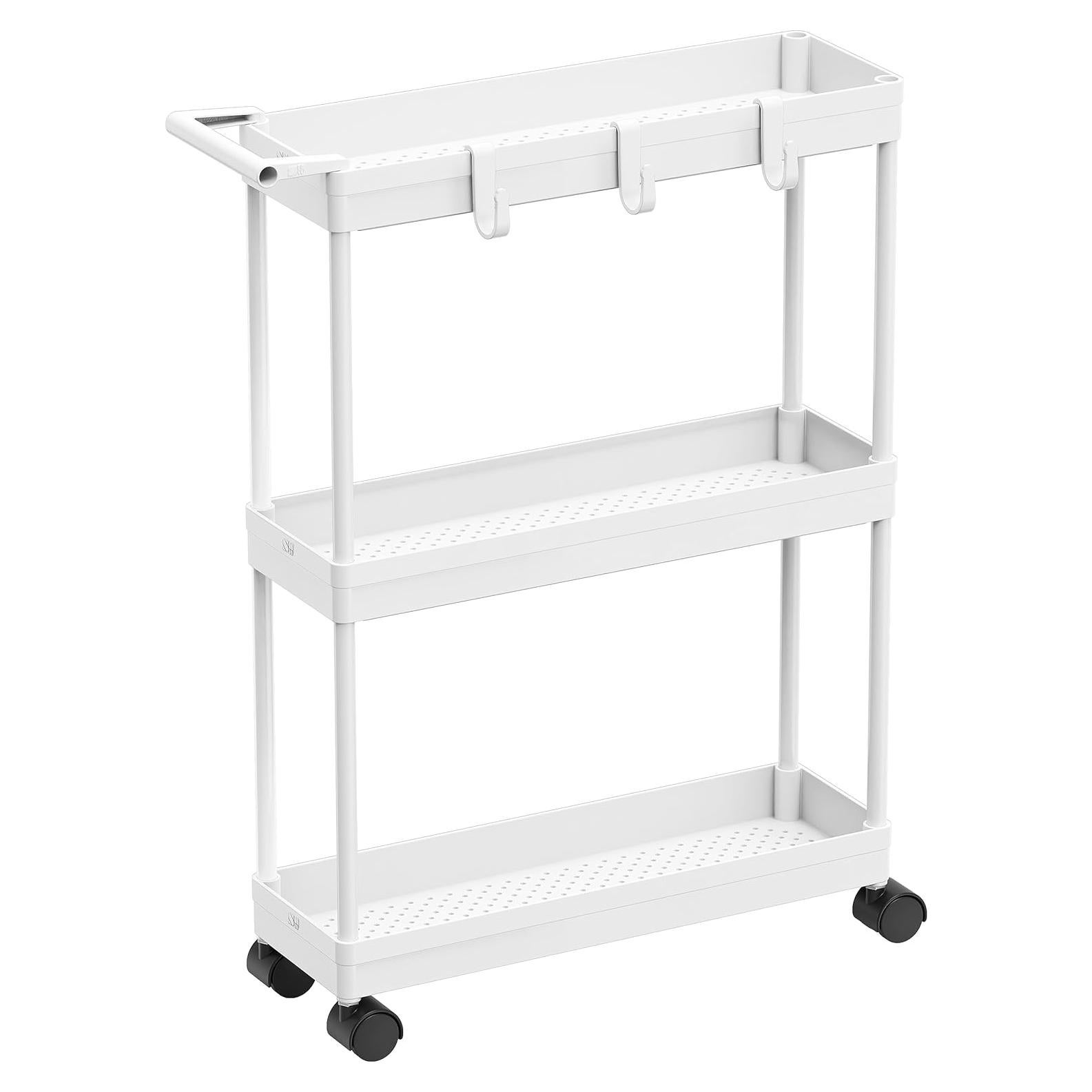 Carro de Cocina Estrecho Simple Houseware 3 Niveles Blanco