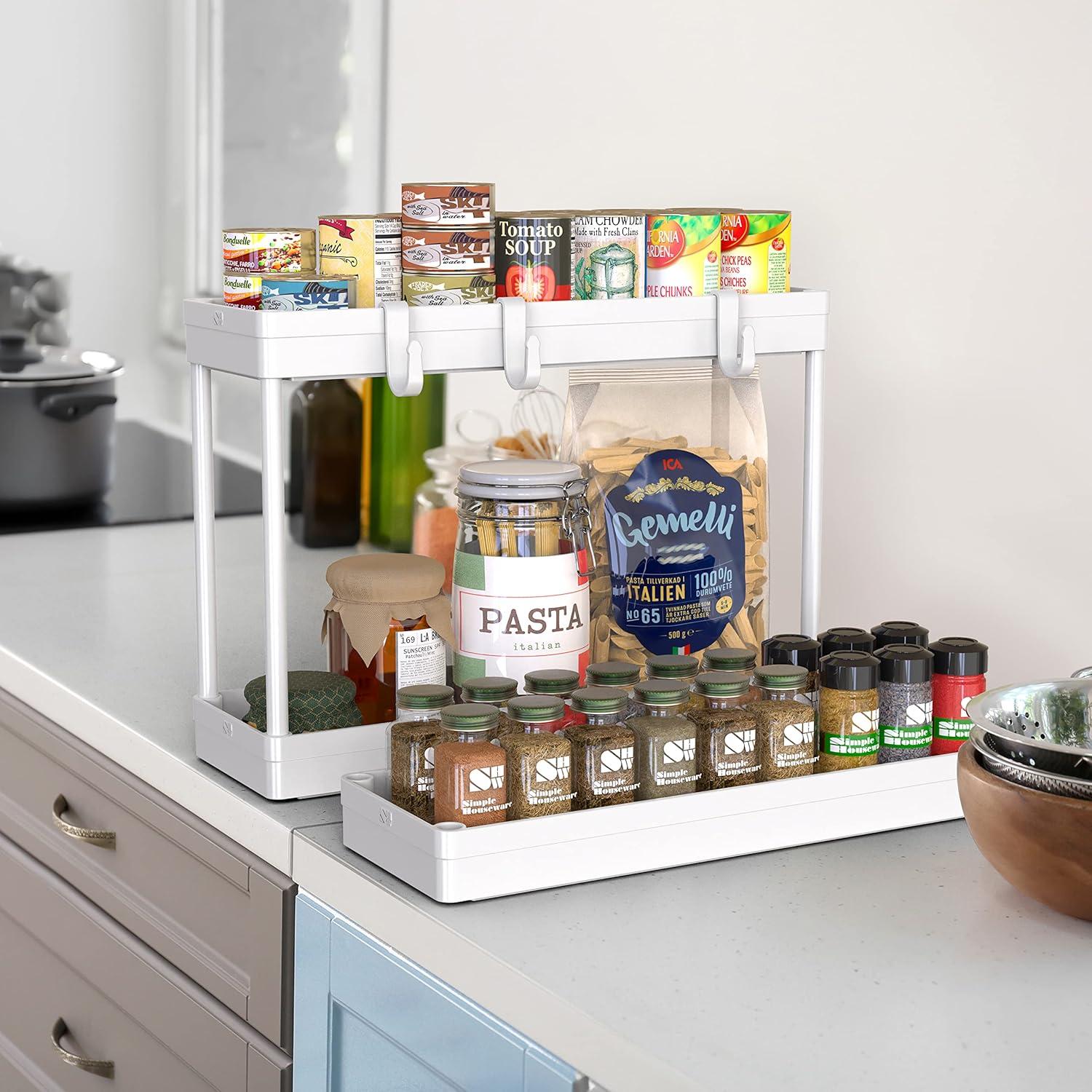 Carro de Cocina Estrecho Simple Houseware 3 Niveles Blanco