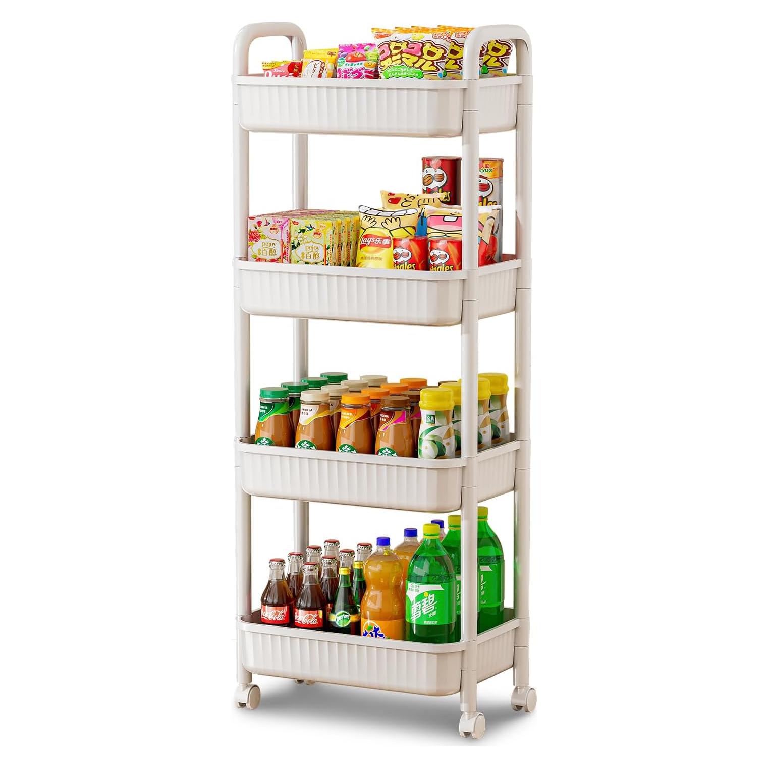 Carro Rodante JOYZAN 4 Niveles Blanco Almacenamiento