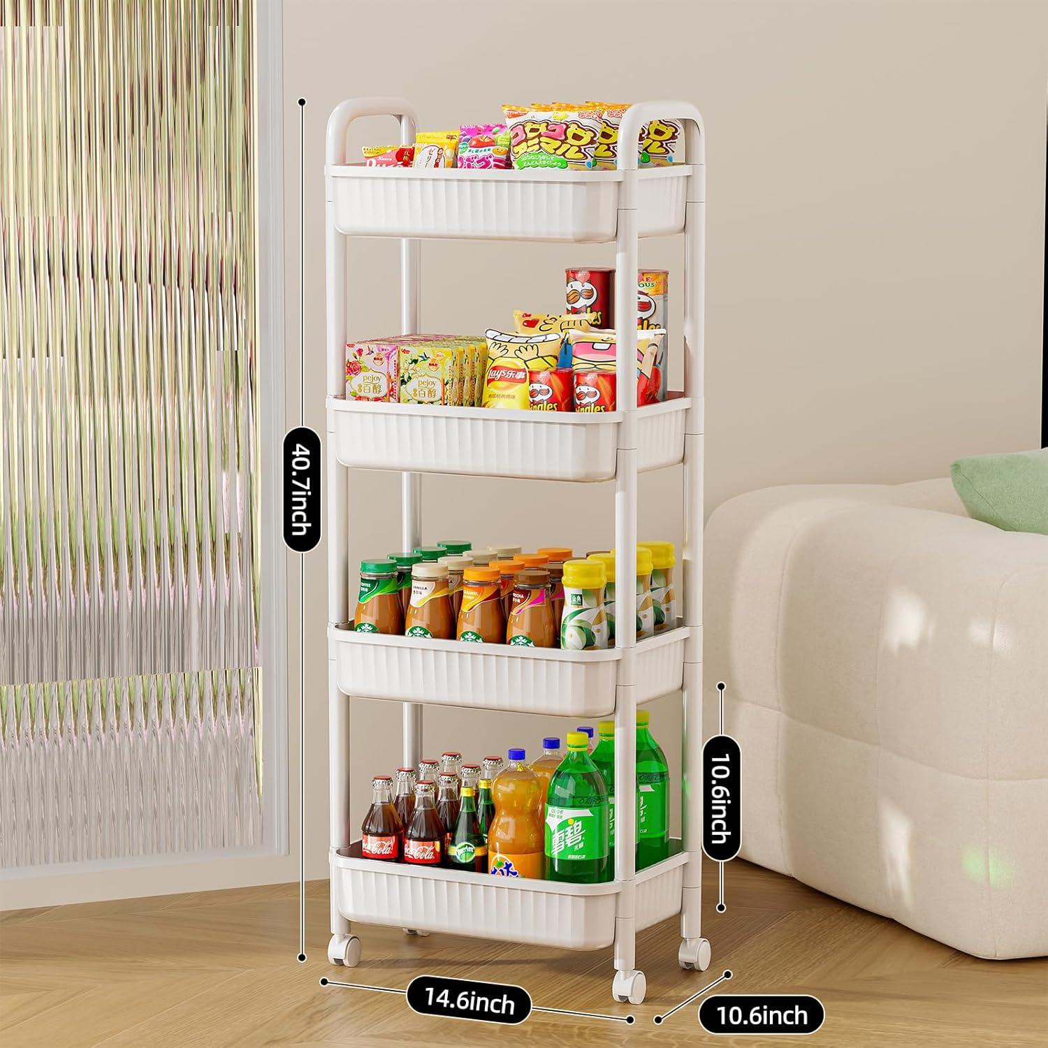 Carro Rodante JOYZAN 4 Niveles Blanco Almacenamiento