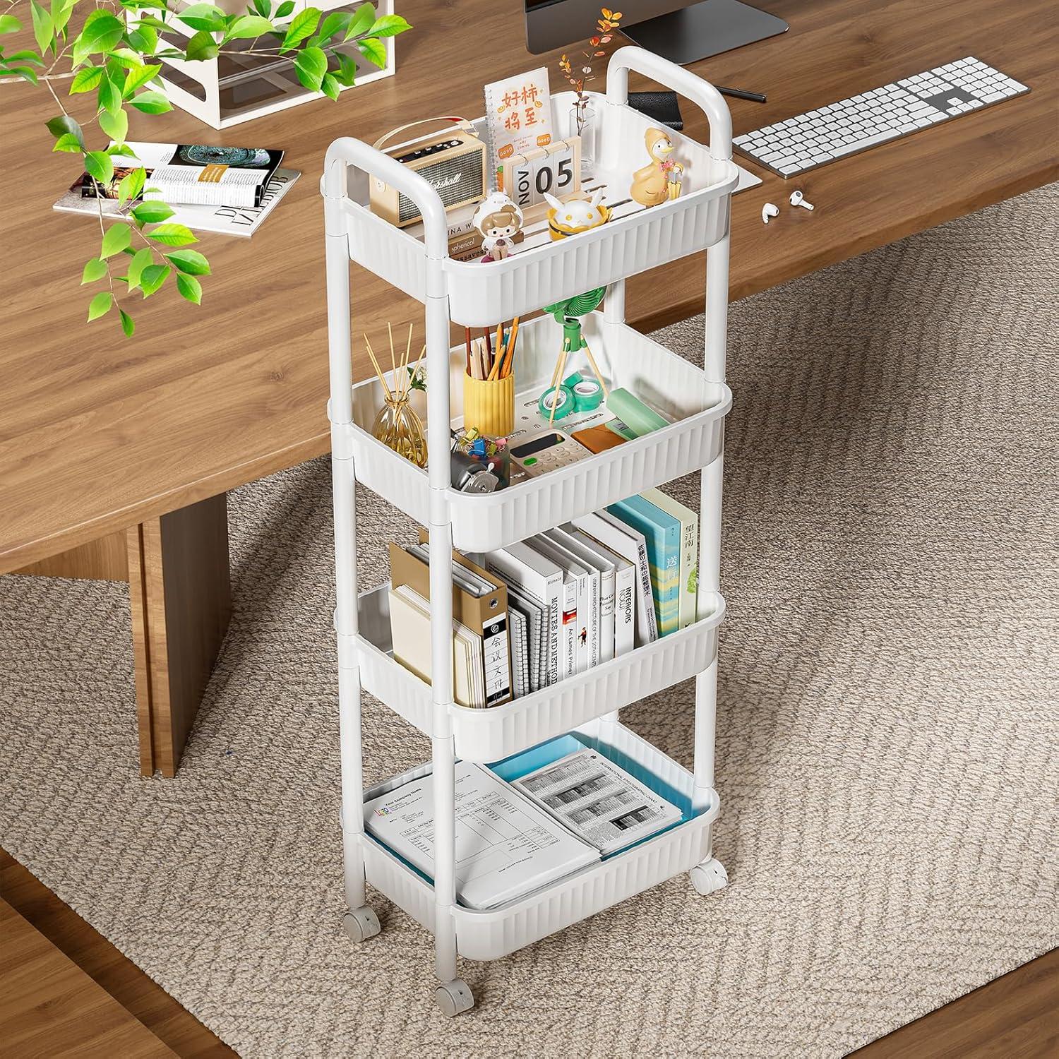 Carro Rodante JOYZAN 4 Niveles Blanco Almacenamiento