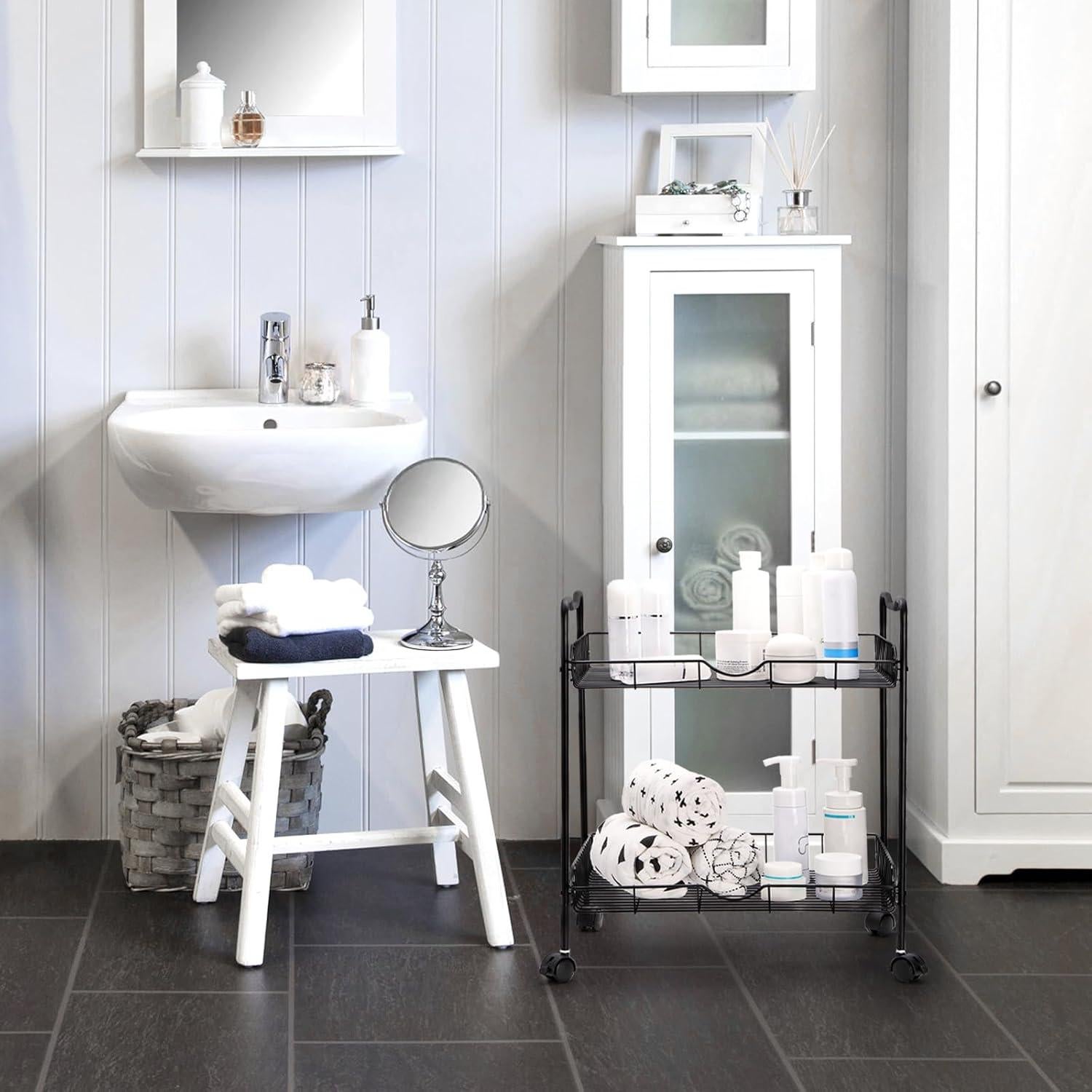 Carro de Utilidad Rodante Cididu 2 Niveles Negro 42.9x30.5x49.5 cm