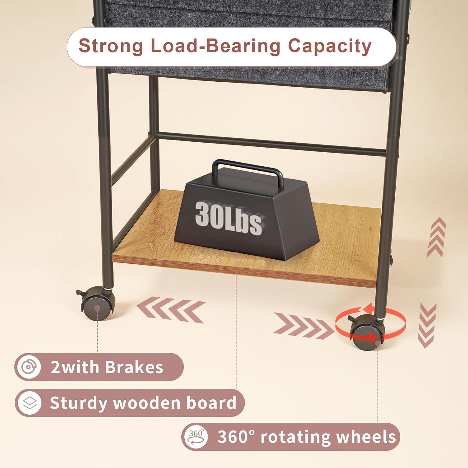 Carro de pañales Cathyeen 3 niveles con divisores y ruedas