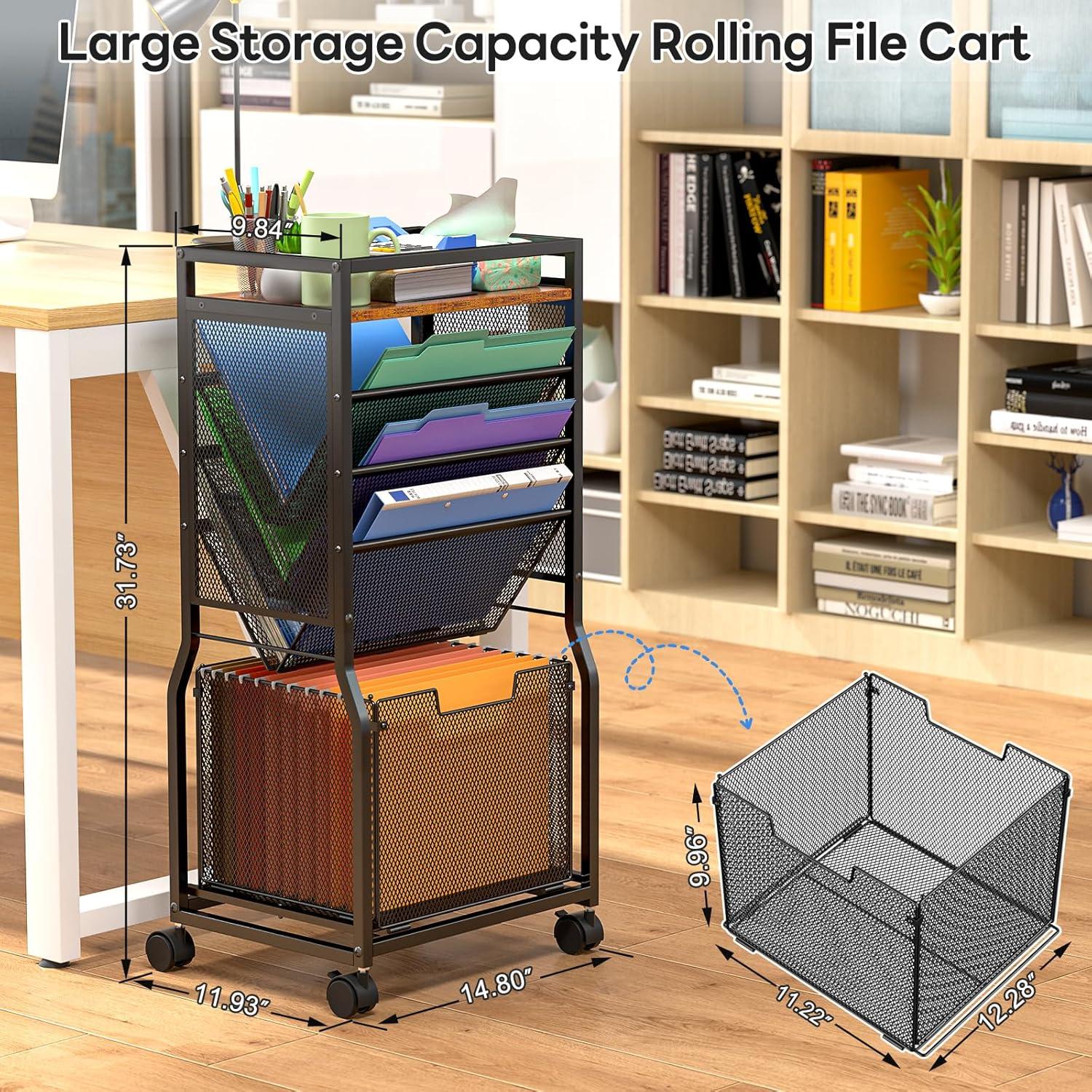 Carro de archivo rodante DAOUTIME 8 niveles con ruedas