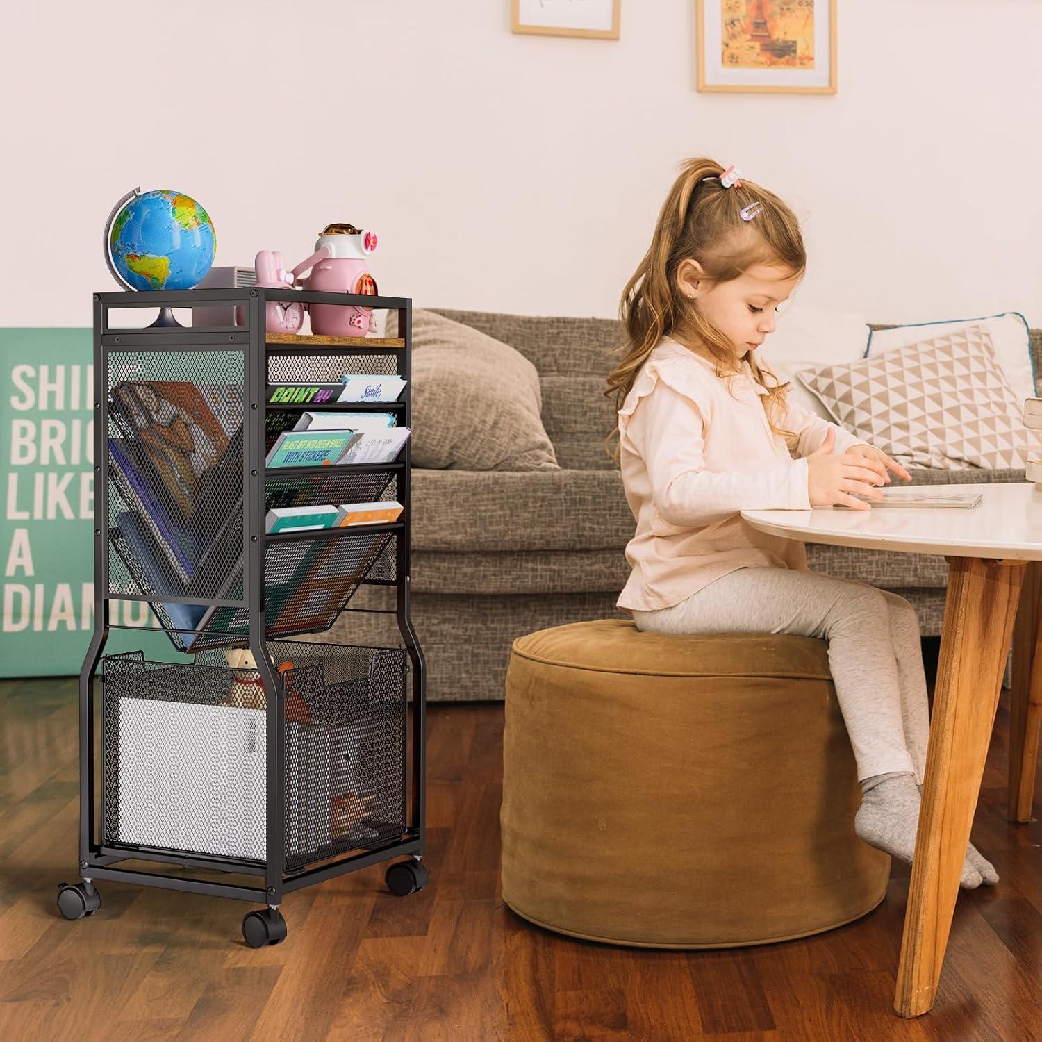 Carro de archivo rodante DAOUTIME 8 niveles con ruedas