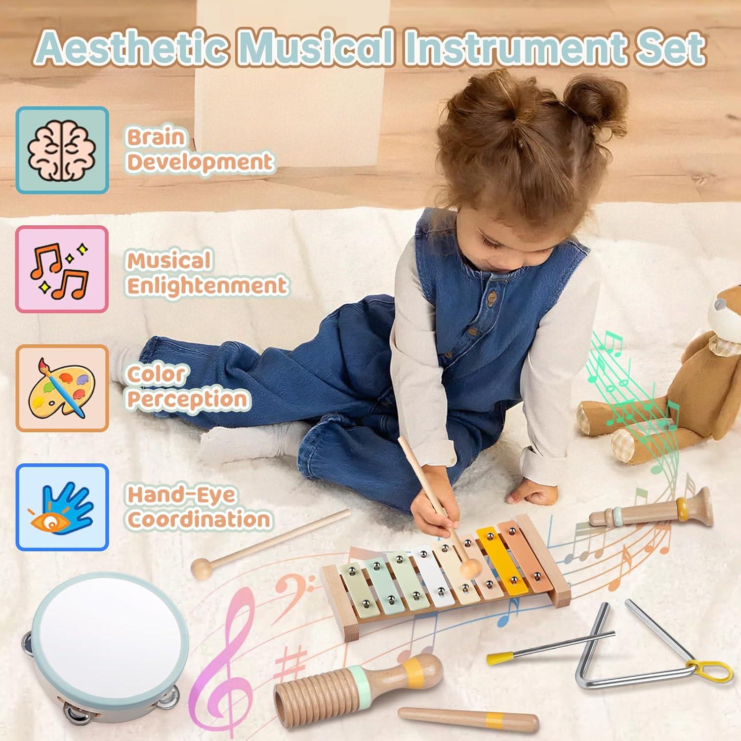 Set de Instrumentos Musicales de Madera Rmischolar para Bebés