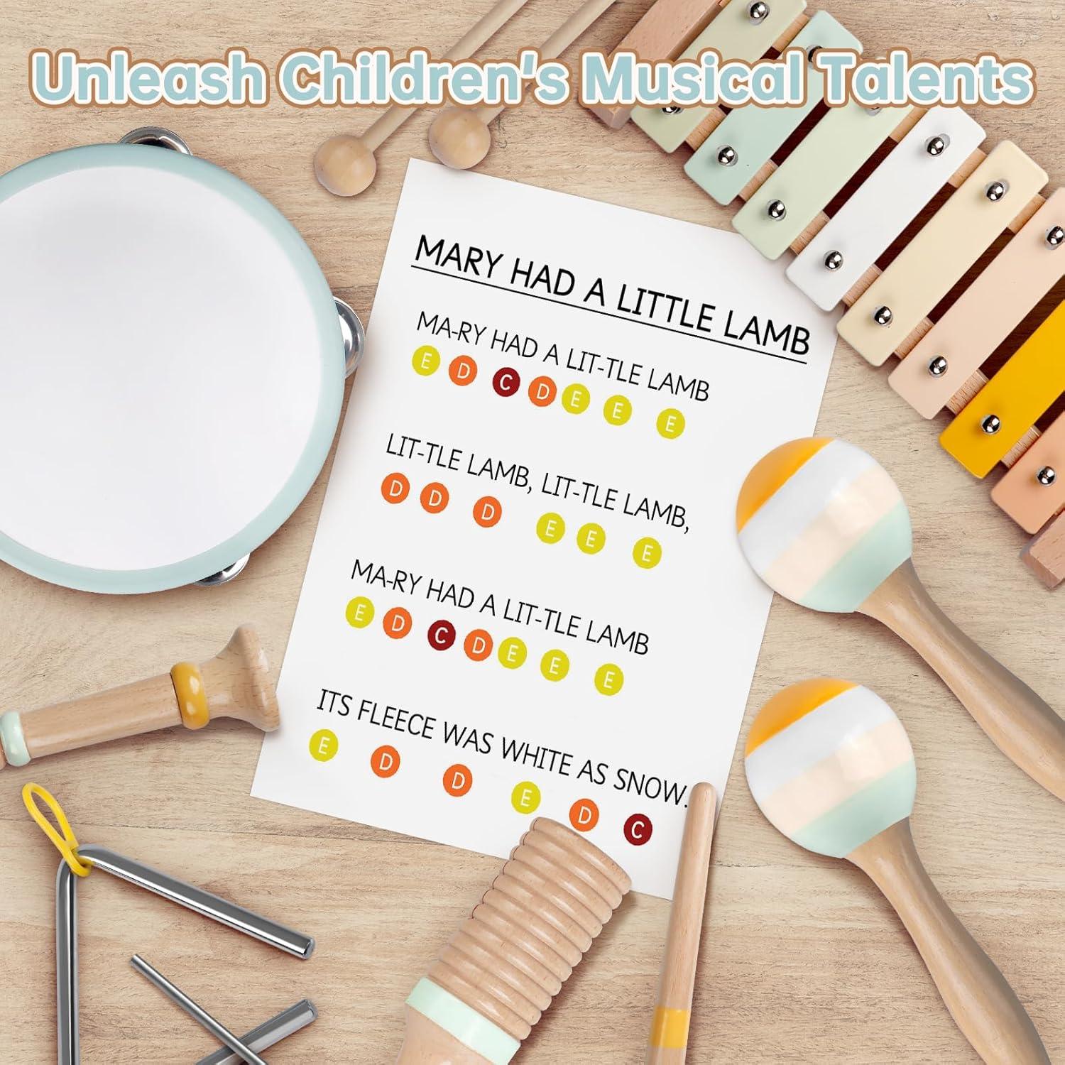 Set de Instrumentos Musicales de Madera Rmischolar para Bebés