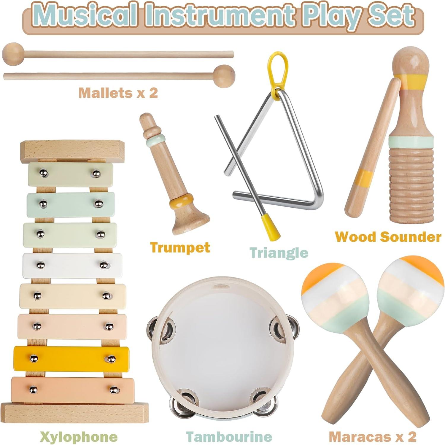 Set de Instrumentos Musicales de Madera Rmischolar para Bebés