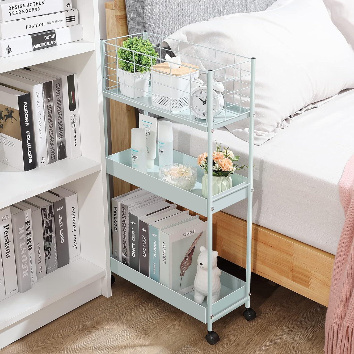 Carro Rodante de Almacenamiento 3 Niveles KINGRACK Verde Menta