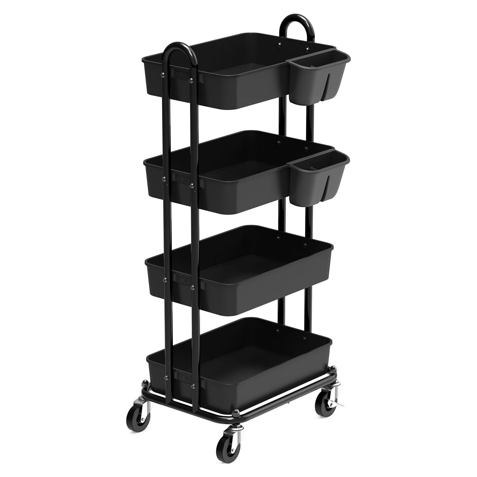 Carro de Utilidad 4 Niveles Simple Houseware Negro