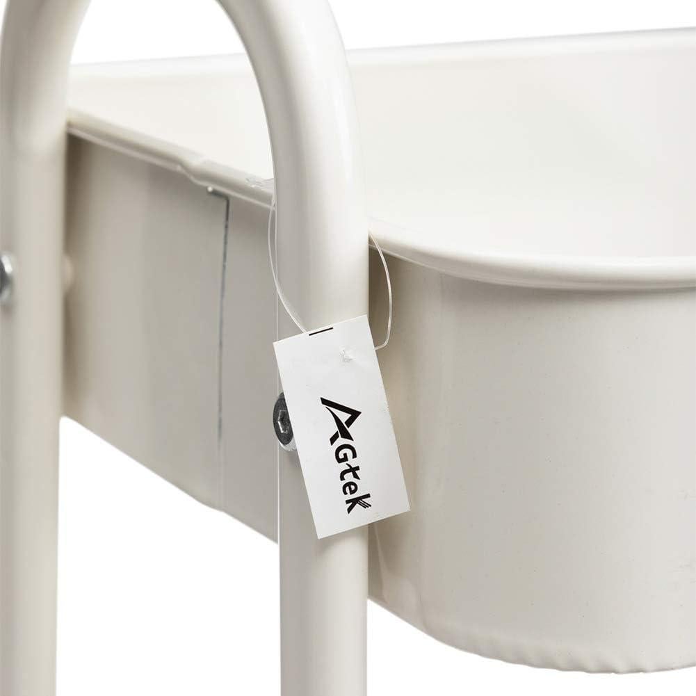 Carro de Maquillaje AGTEK Blanco 3 Niveles Metal 69.85 cm