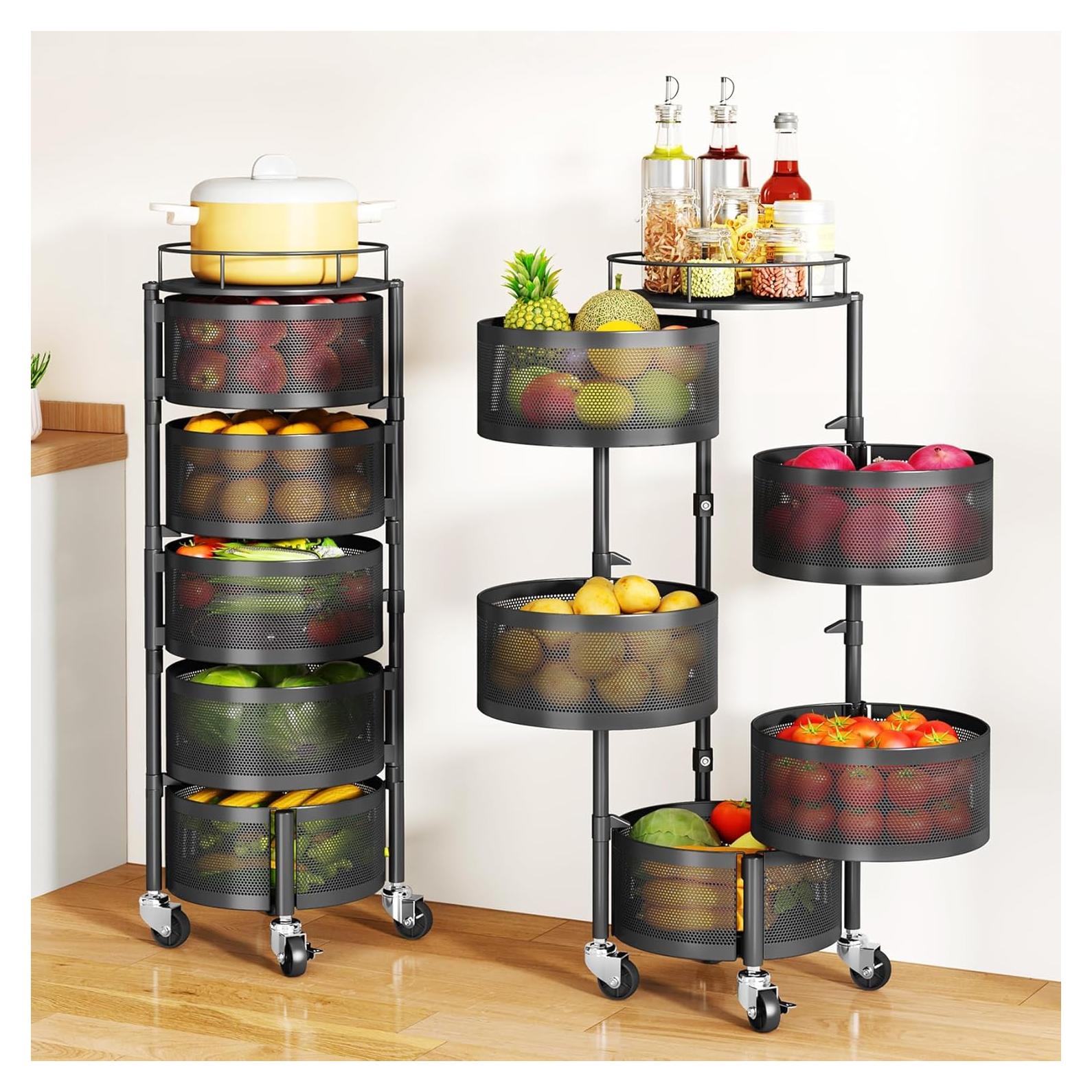 Cesta de Frutas y Verduras SAYZH 5 Niveles Negro