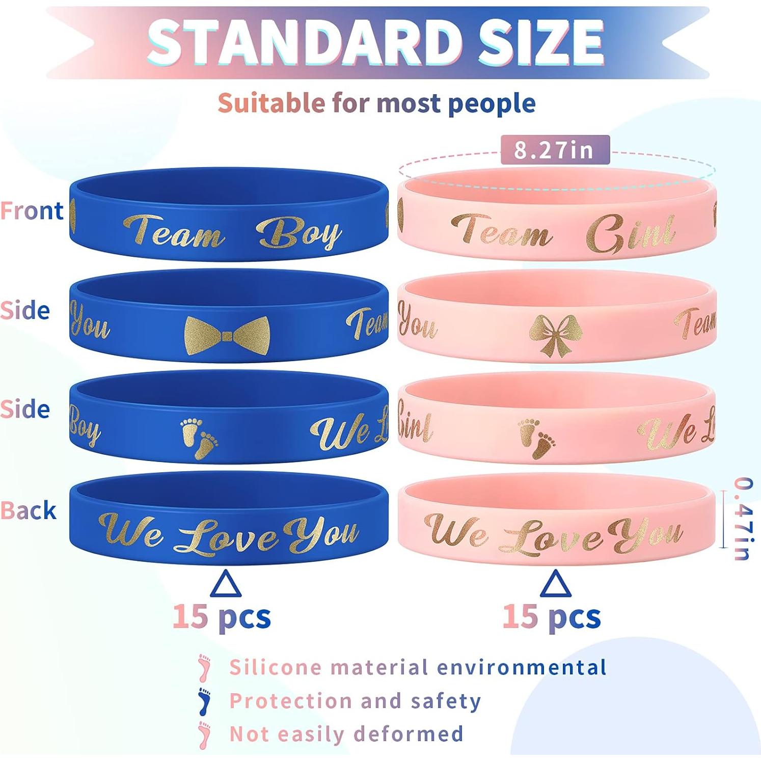 30 Pulseras de Revelación de Género Jetec Silicona Unisex