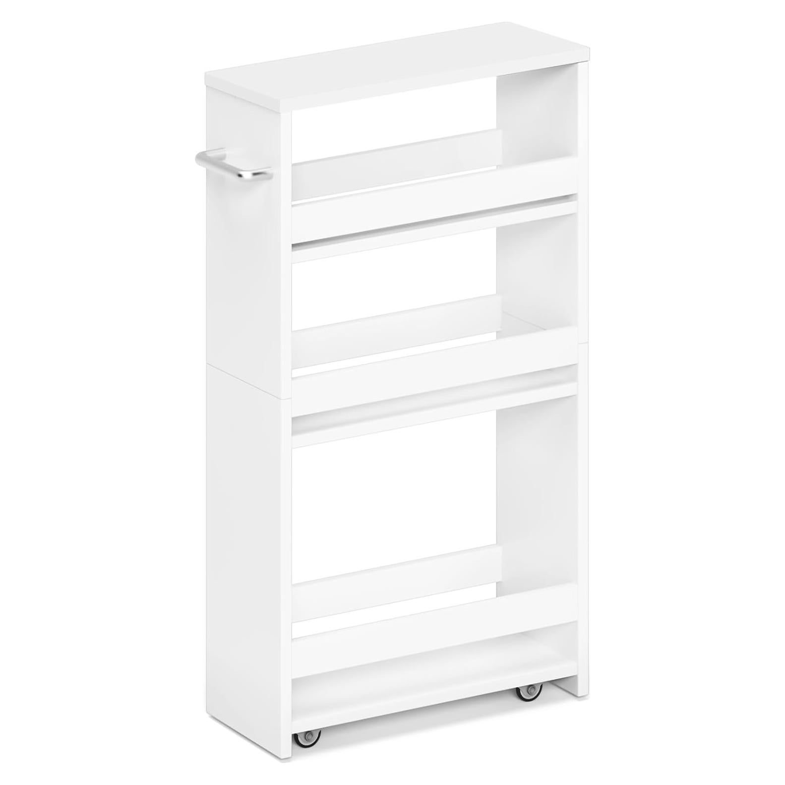 Carro de Almacenamiento Slim MARTY Blanco 4 Niveles 80 cm