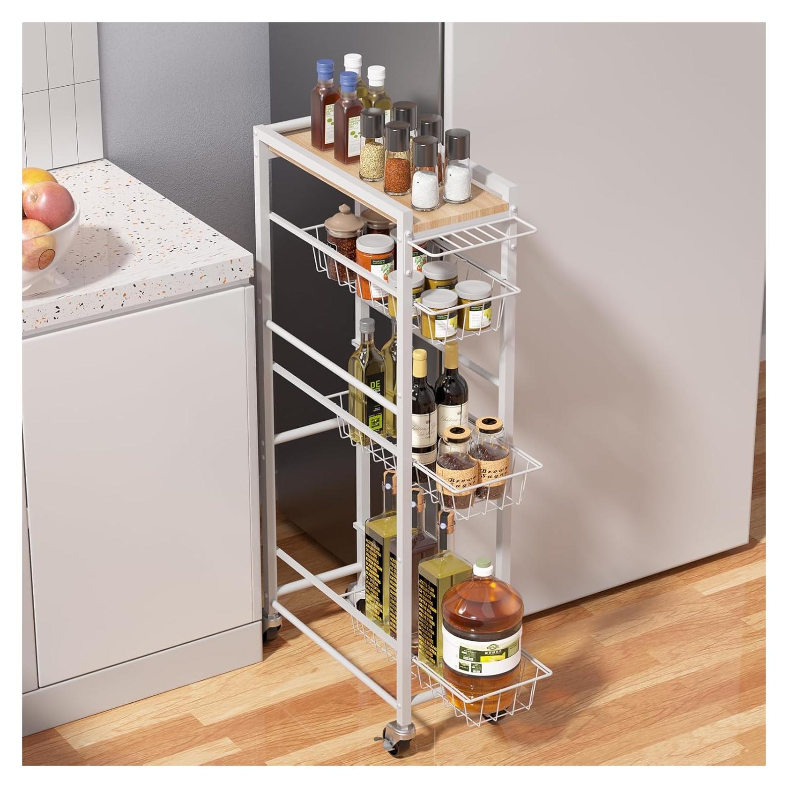 Carro de Almacenamiento Rodante PAPAGIFTREE 4 Niveles Blanco