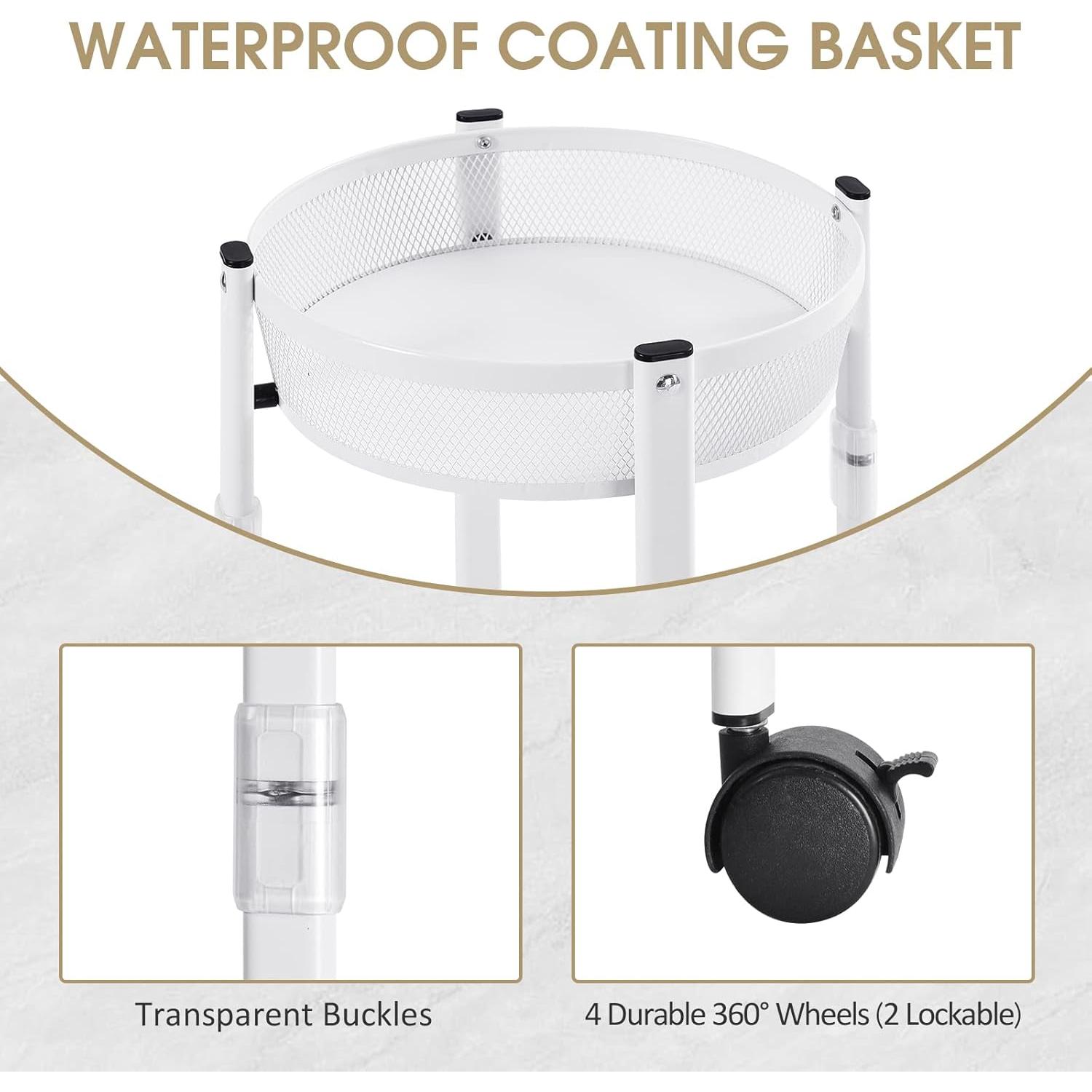 Carro de Almacenamiento Metálico TOOLF 3 Niveles Blanco