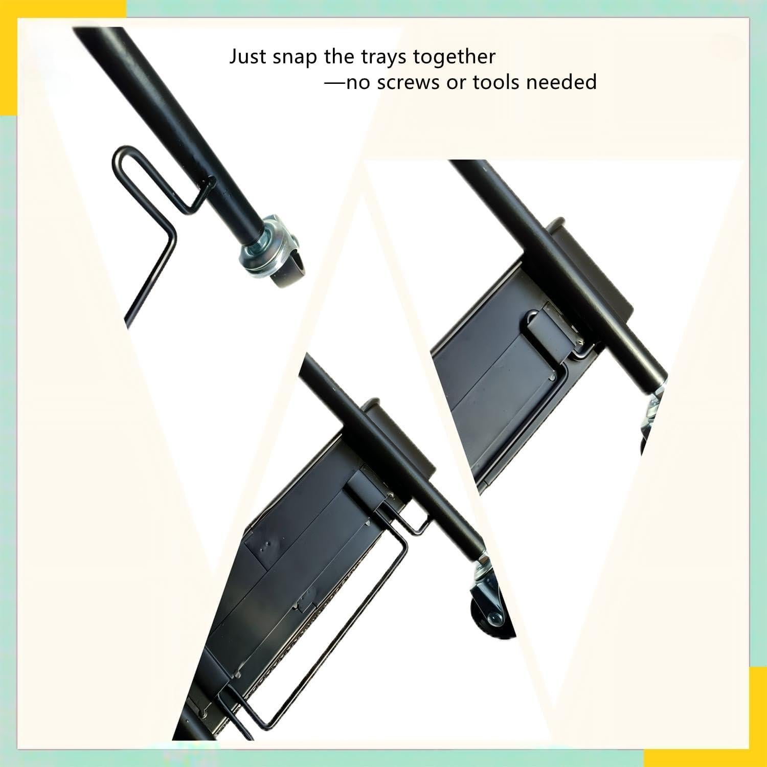 Carro Rodante de 3 Niveles SETTFRFE Metal Negro 22,68 kg